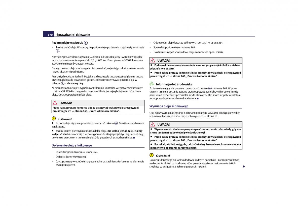 Skoda Roomster instrukcja obslugi / page 172