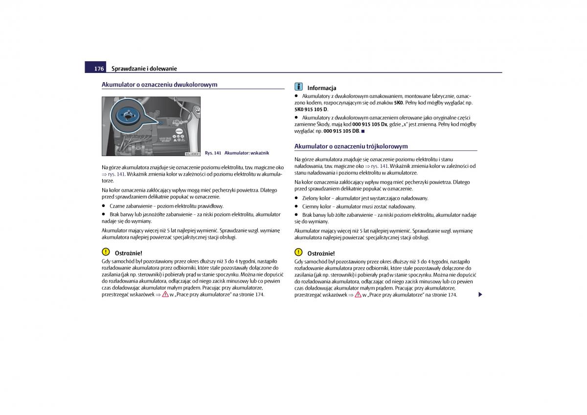 Skoda Roomster instrukcja obslugi / page 178