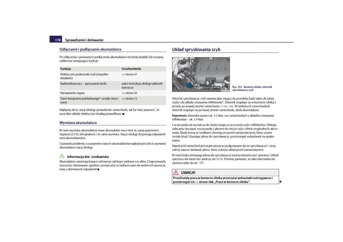 Skoda Roomster instrukcja obslugi / page 180