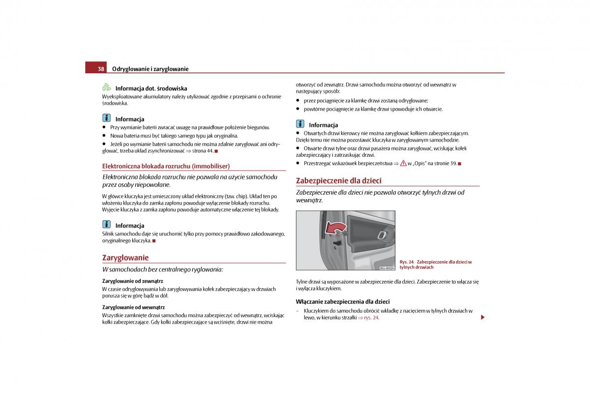 Skoda Roomster instrukcja obslugi / page 40