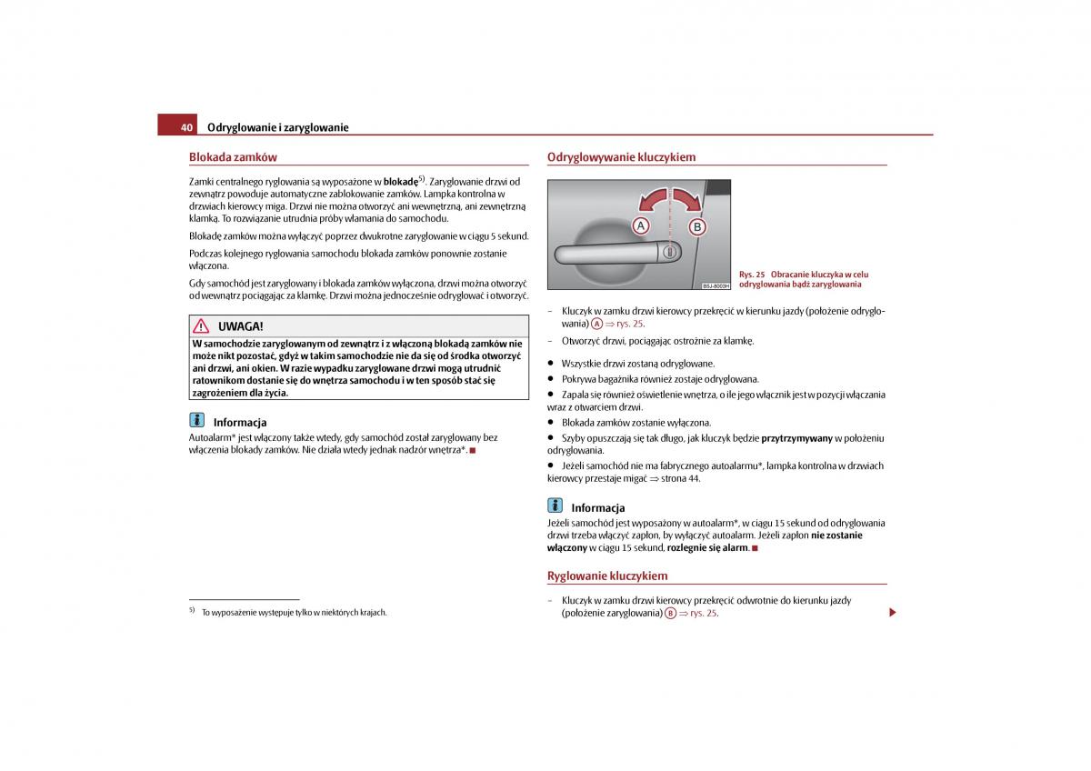 Skoda Roomster instrukcja obslugi / page 42