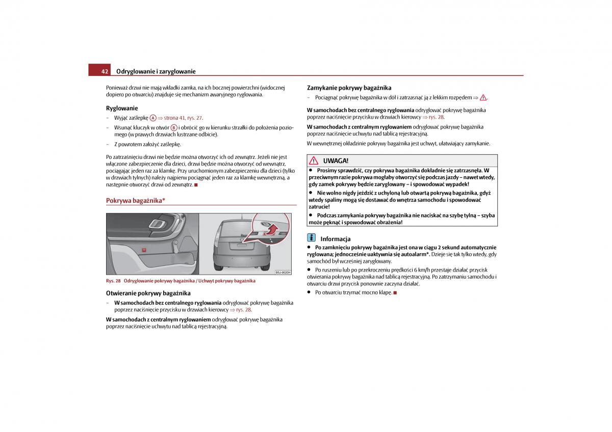 Skoda Roomster instrukcja obslugi / page 44