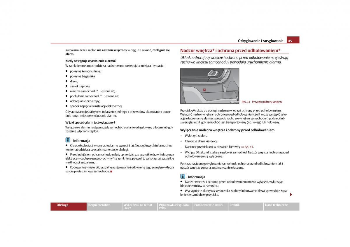 Skoda Roomster instrukcja obslugi / page 47