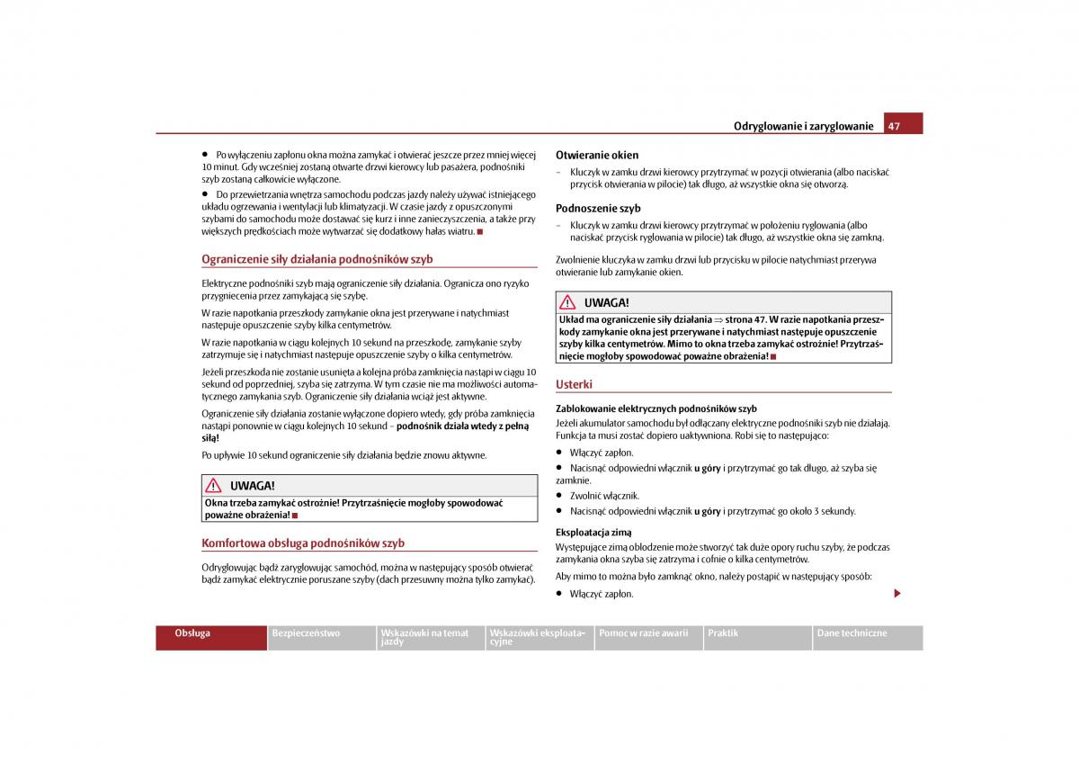 Skoda Roomster instrukcja obslugi / page 49