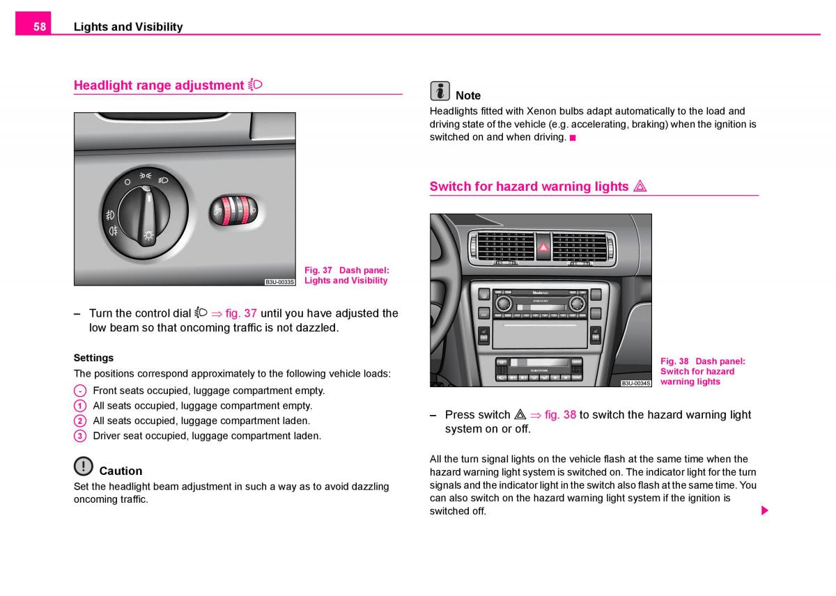 manual  Skoda Superb I 1 owners manual / page 59