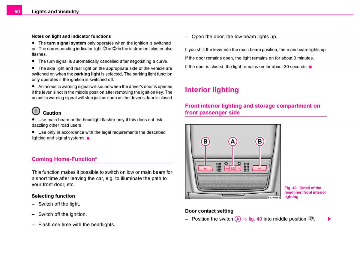 manual  Skoda Superb I 1 owners manual / page 61