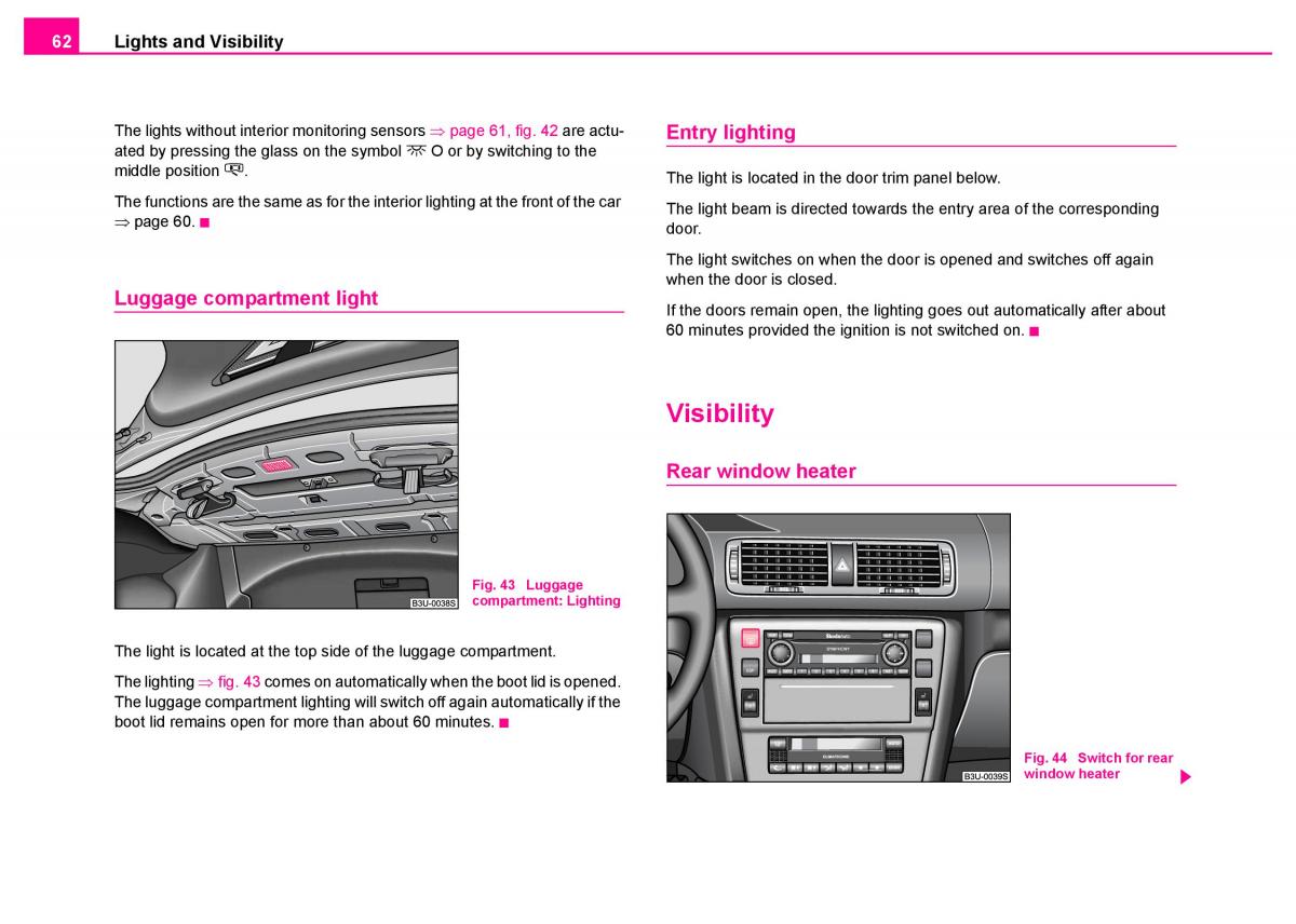 Skoda Superb I 1 owners manual / page 63