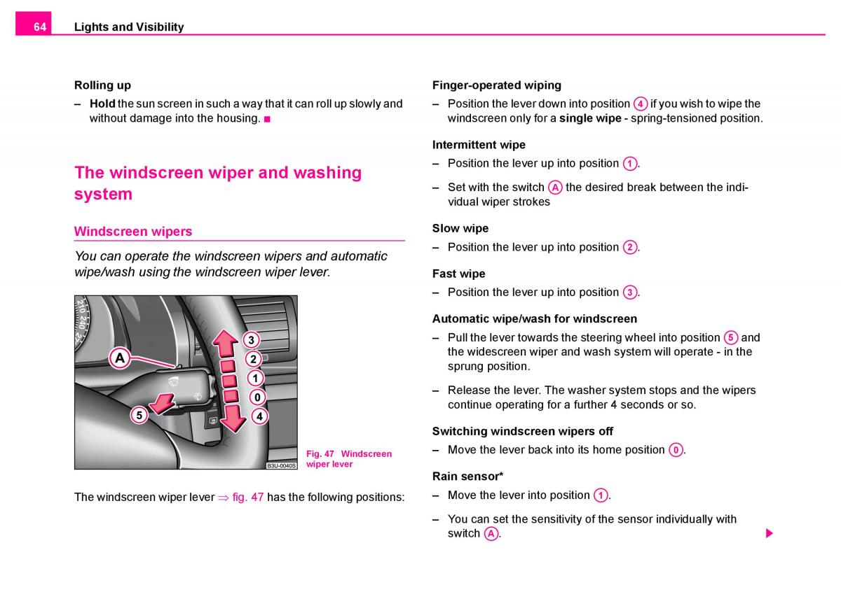 manual  Skoda Superb I 1 owners manual / page 65