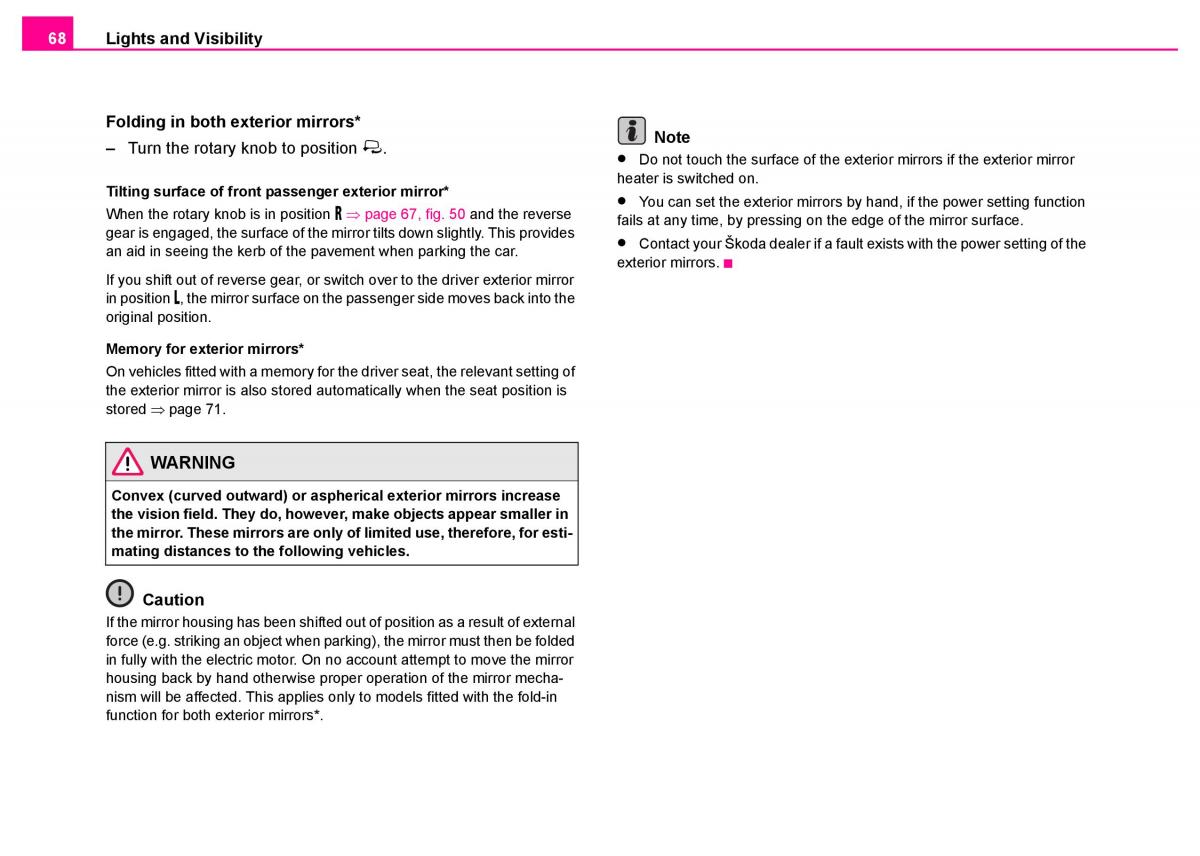 manual  Skoda Superb I 1 owners manual / page 69