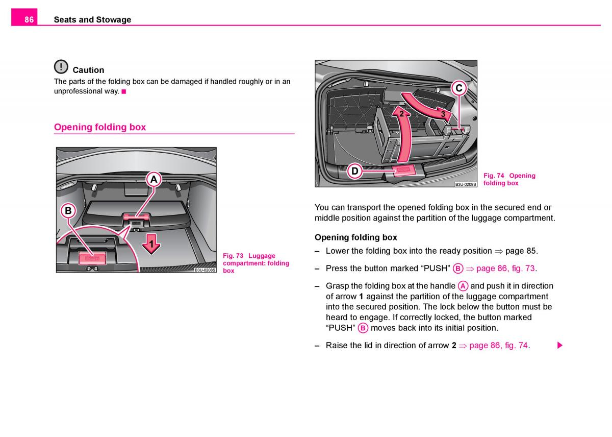 manual  Skoda Superb I 1 owners manual / page 87