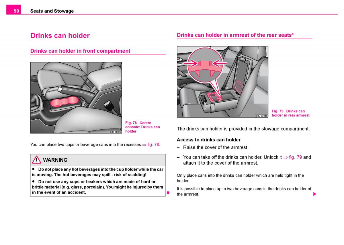 manual  Skoda Superb I 1 owners manual / page 91