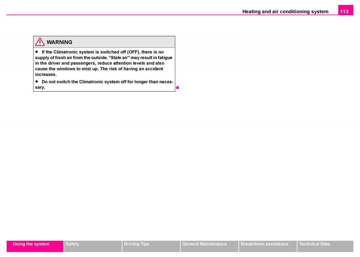 manual  Skoda Superb I 1 owners manual / page 114