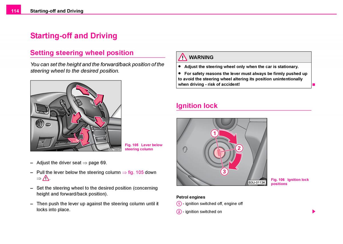 manual  Skoda Superb I 1 owners manual / page 115