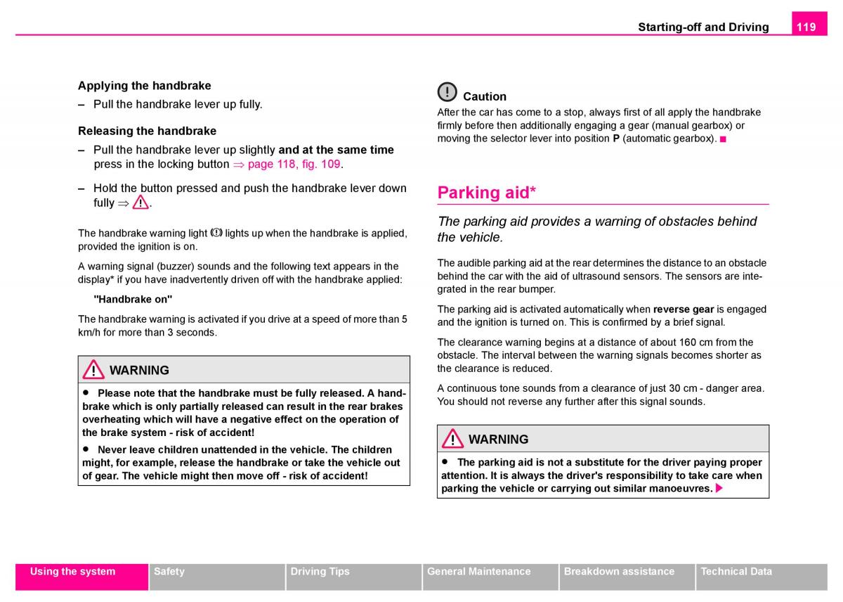 manual  Skoda Superb I 1 owners manual / page 120