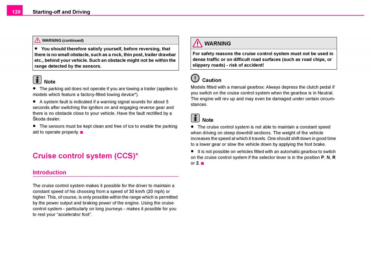 manual  Skoda Superb I 1 owners manual / page 121