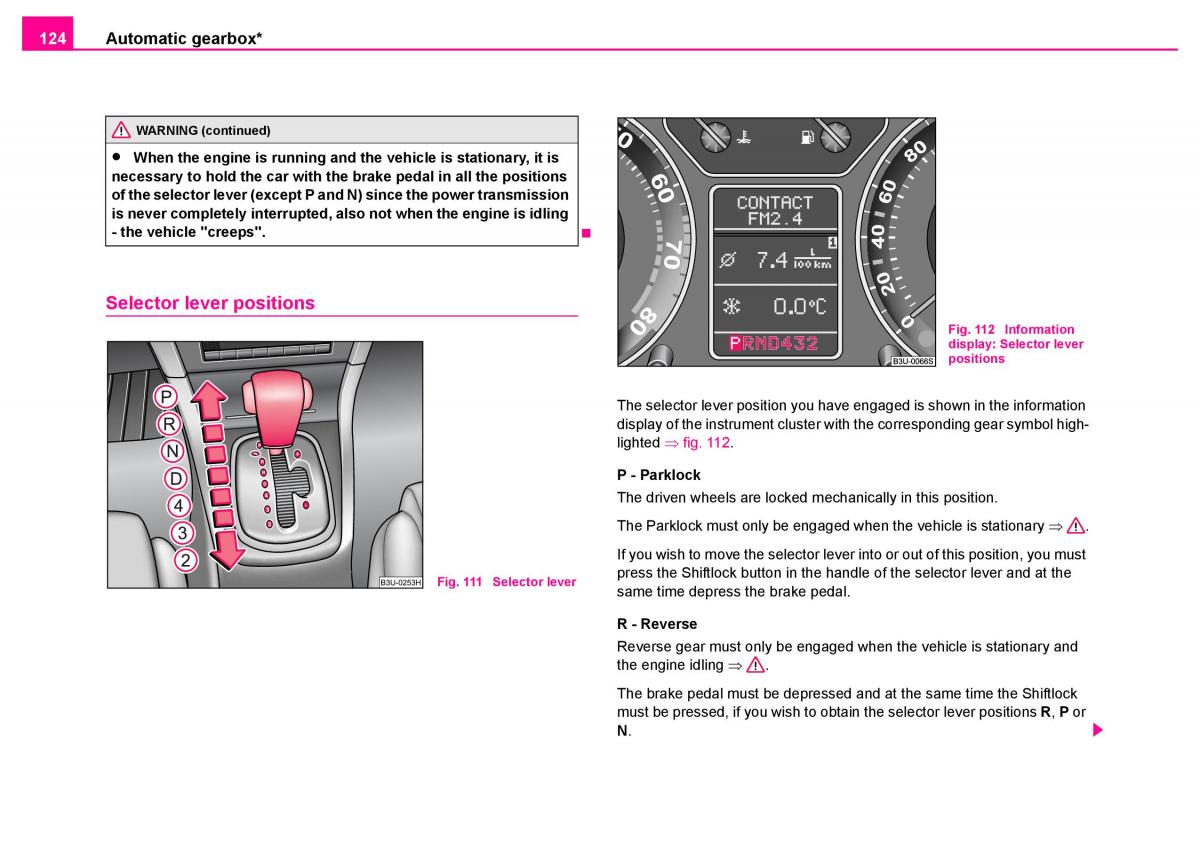 manual  Skoda Superb I 1 owners manual / page 125