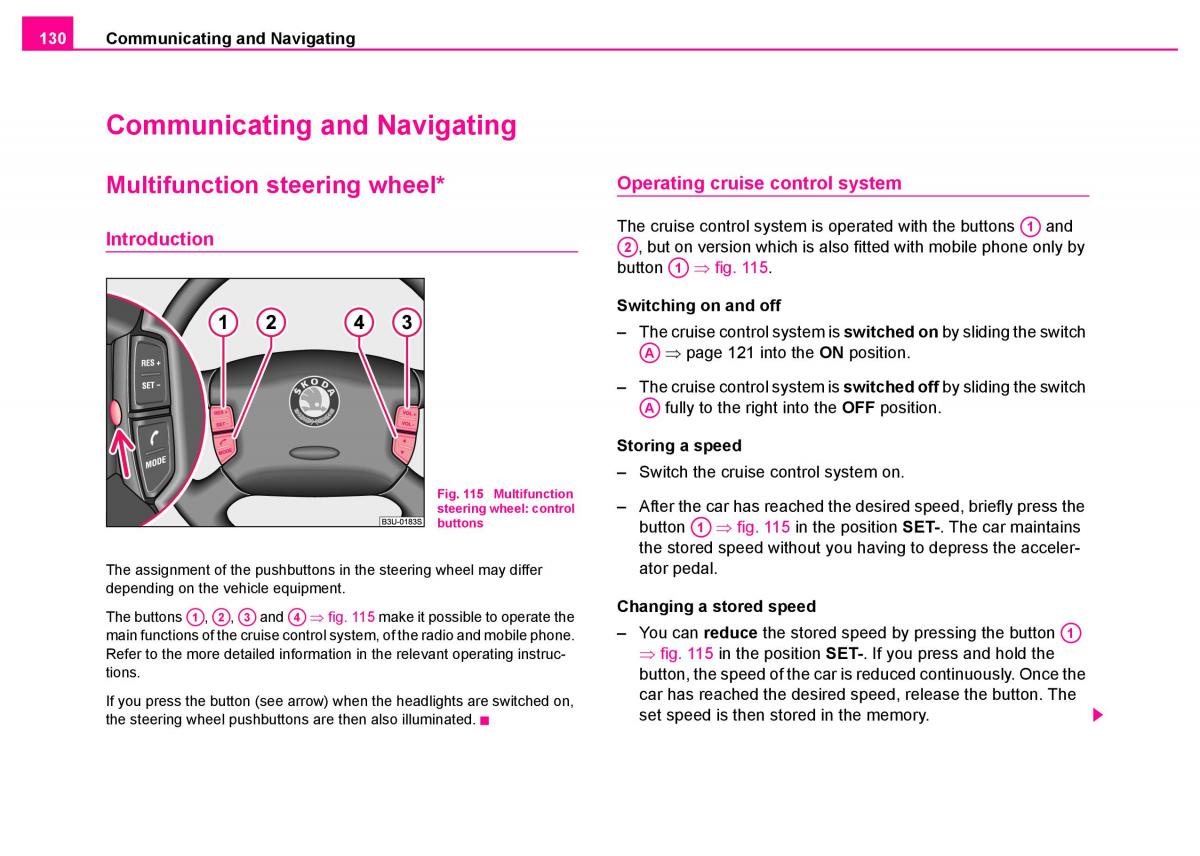 manual  Skoda Superb I 1 owners manual / page 131