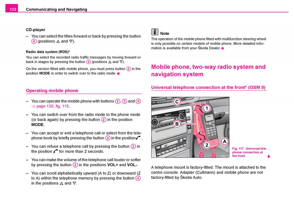 manual  Skoda Superb I 1 owners manual / page 133