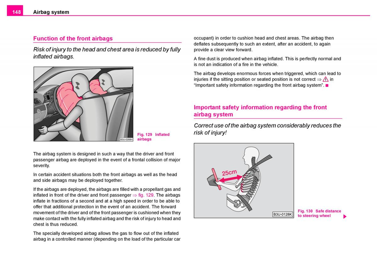 manual  Skoda Superb I 1 owners manual / page 149