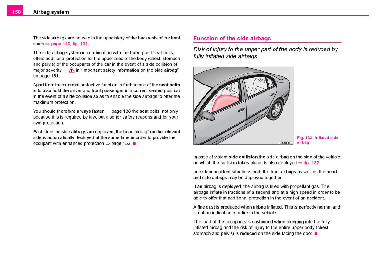 manual  Skoda Superb I 1 owners manual / page 151