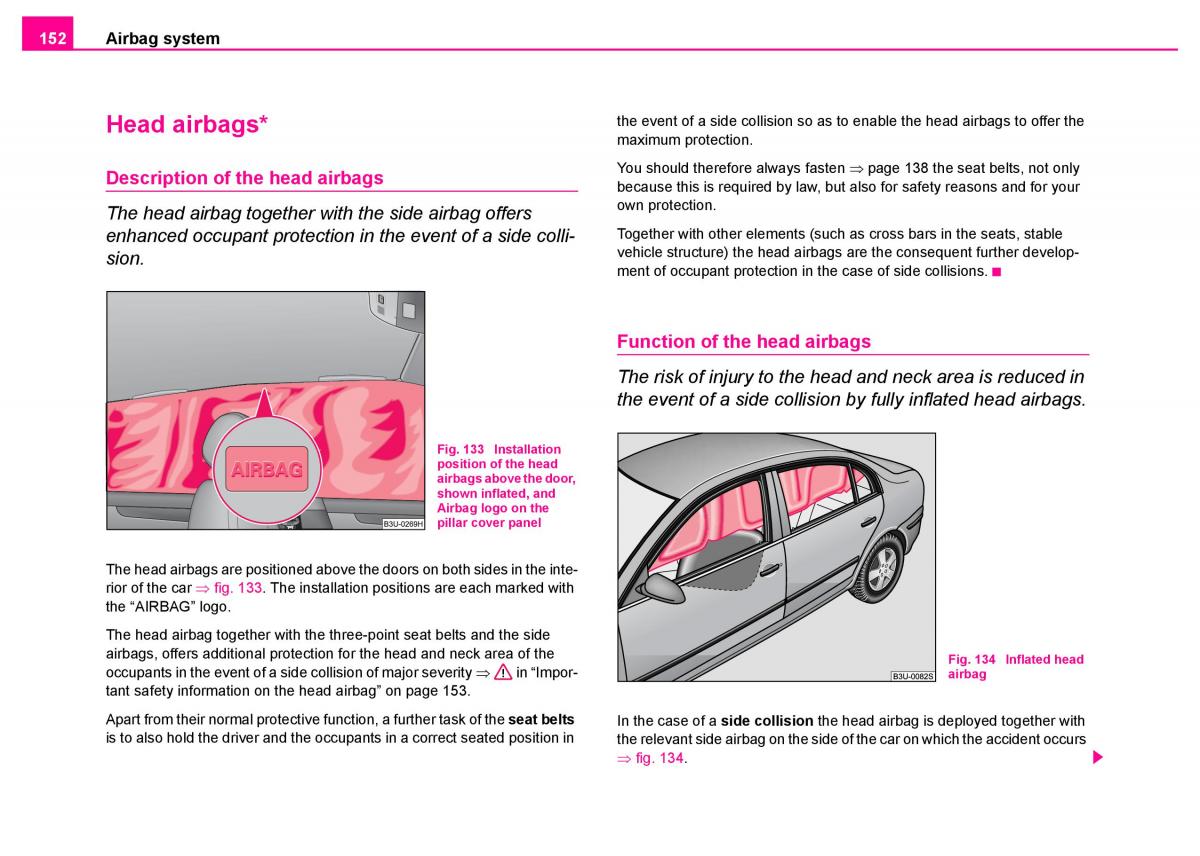 manual  Skoda Superb I 1 owners manual / page 153