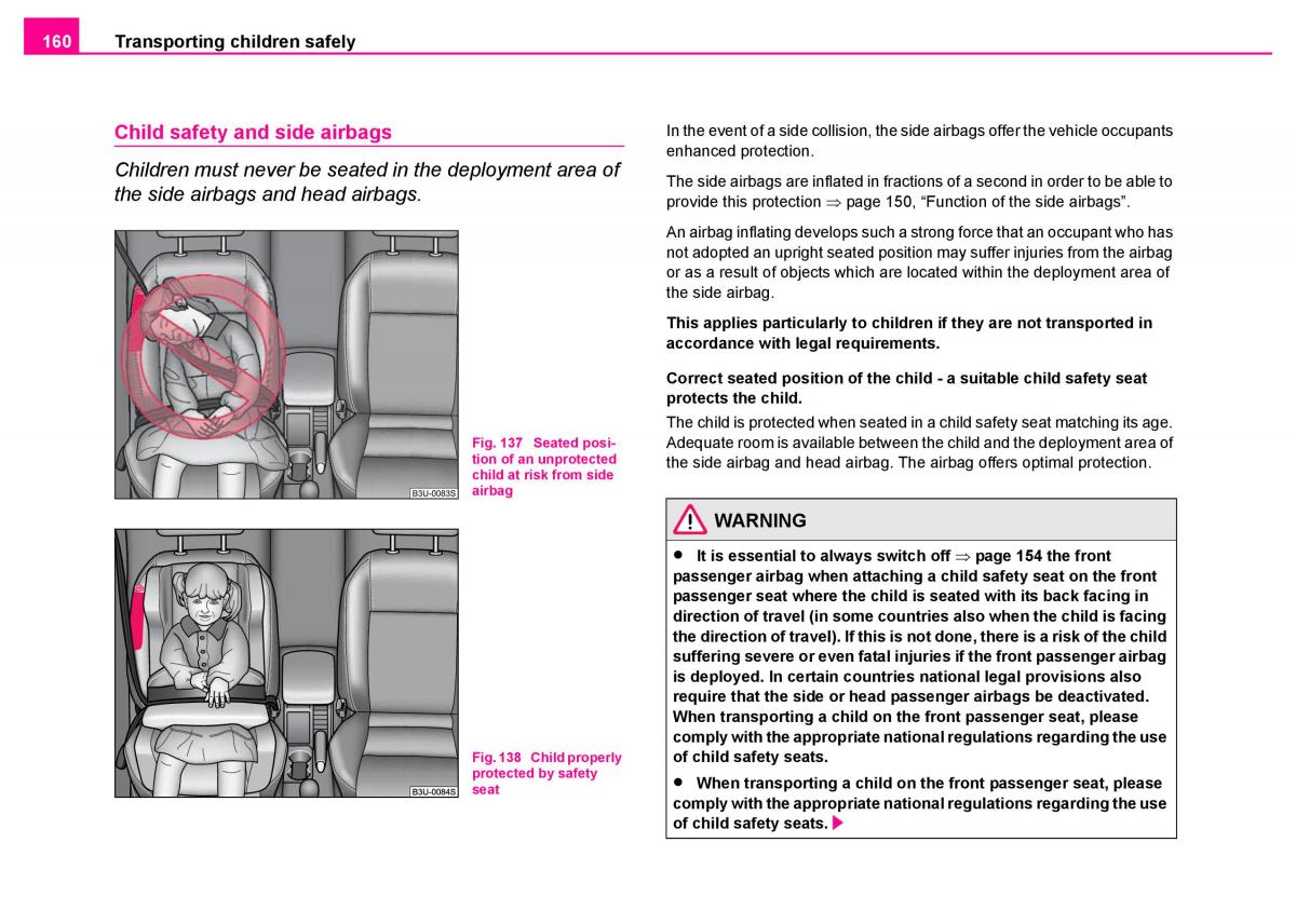 manual  Skoda Superb I 1 owners manual / page 161