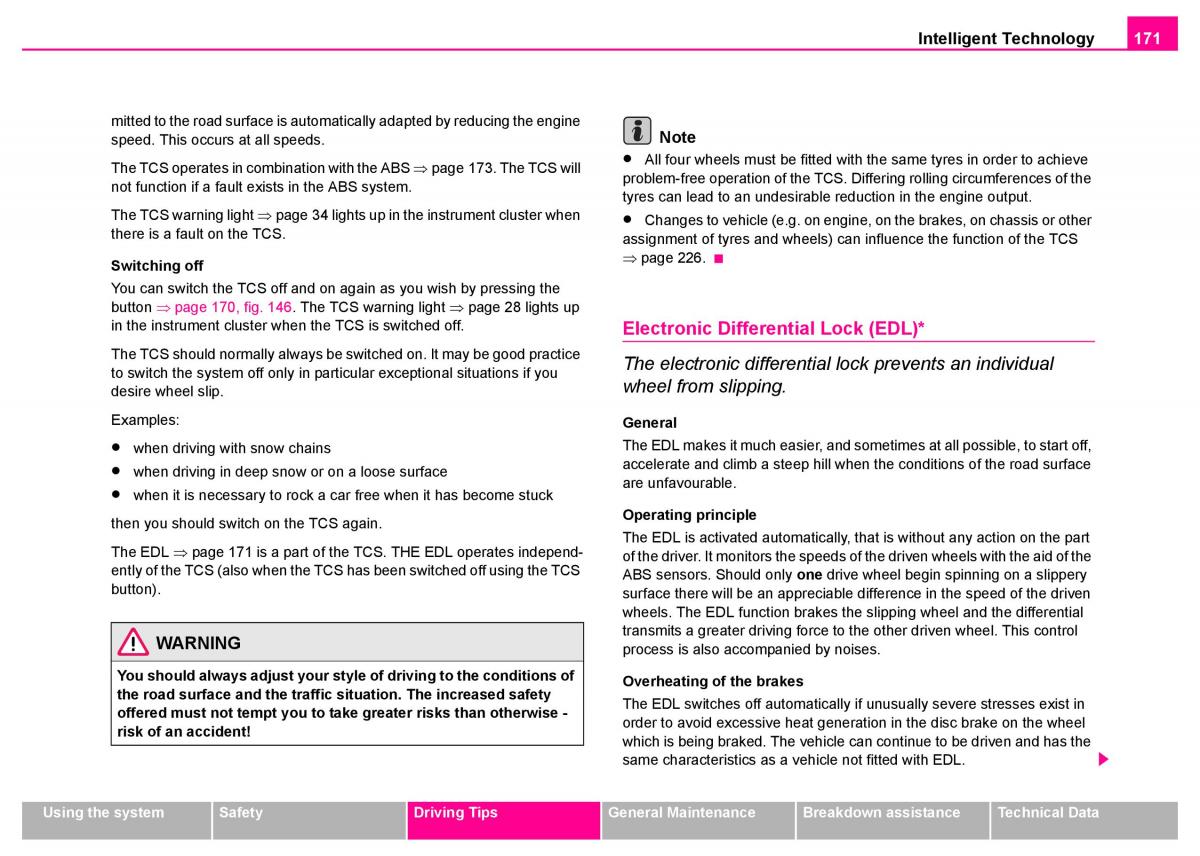 manual  Skoda Superb I 1 owners manual / page 172