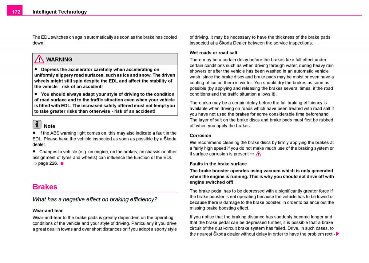 manual  Skoda Superb I 1 owners manual / page 173