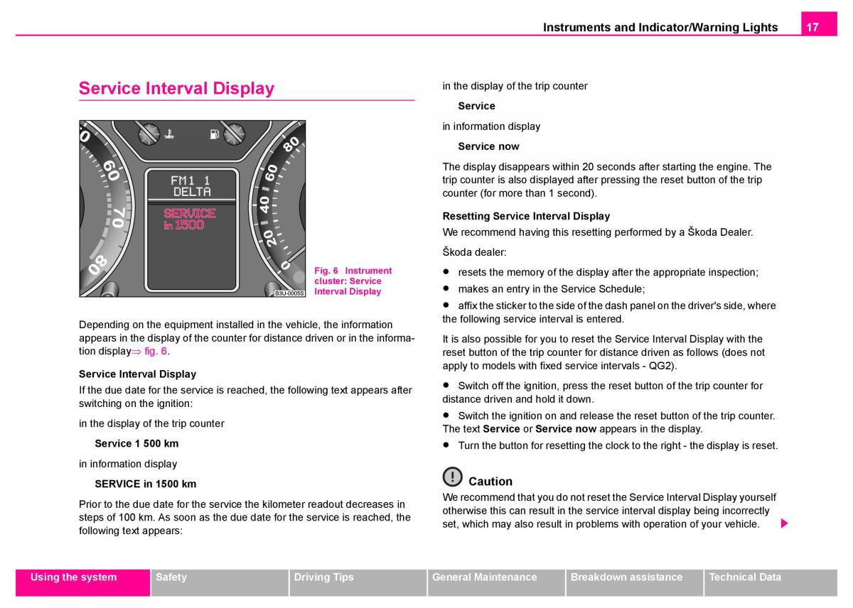 Skoda Superb I 1 owners manual / page 18