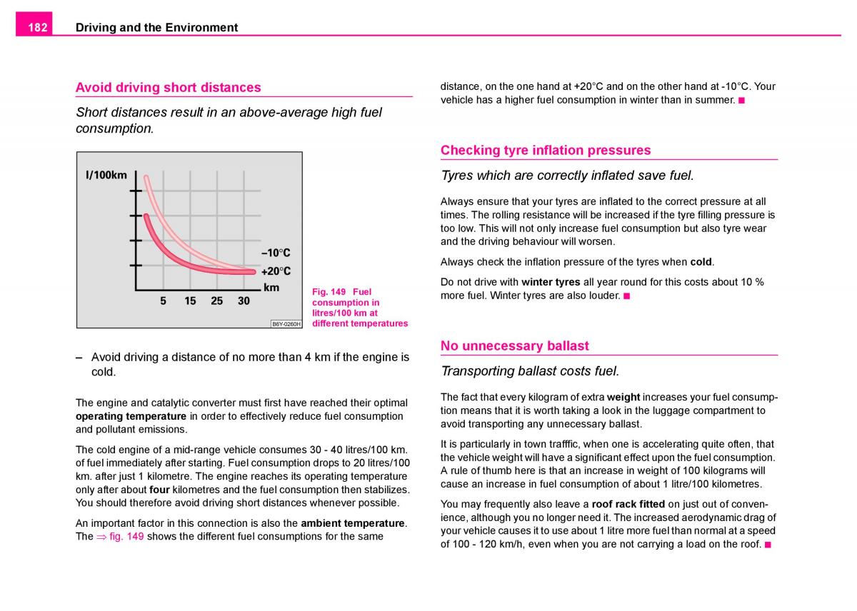 manual  Skoda Superb I 1 owners manual / page 183