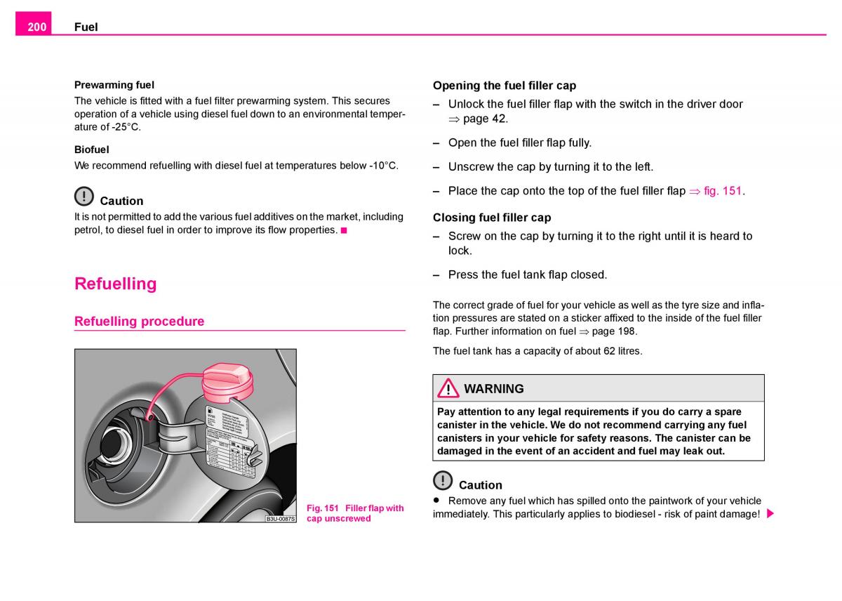 manual  Skoda Superb I 1 owners manual / page 201