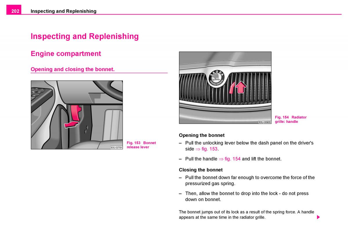 manual  Skoda Superb I 1 owners manual / page 203