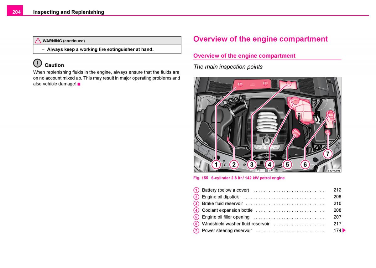 manual  Skoda Superb I 1 owners manual / page 205