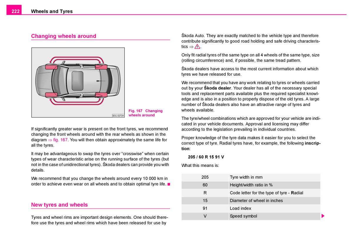 manual  Skoda Superb I 1 owners manual / page 223