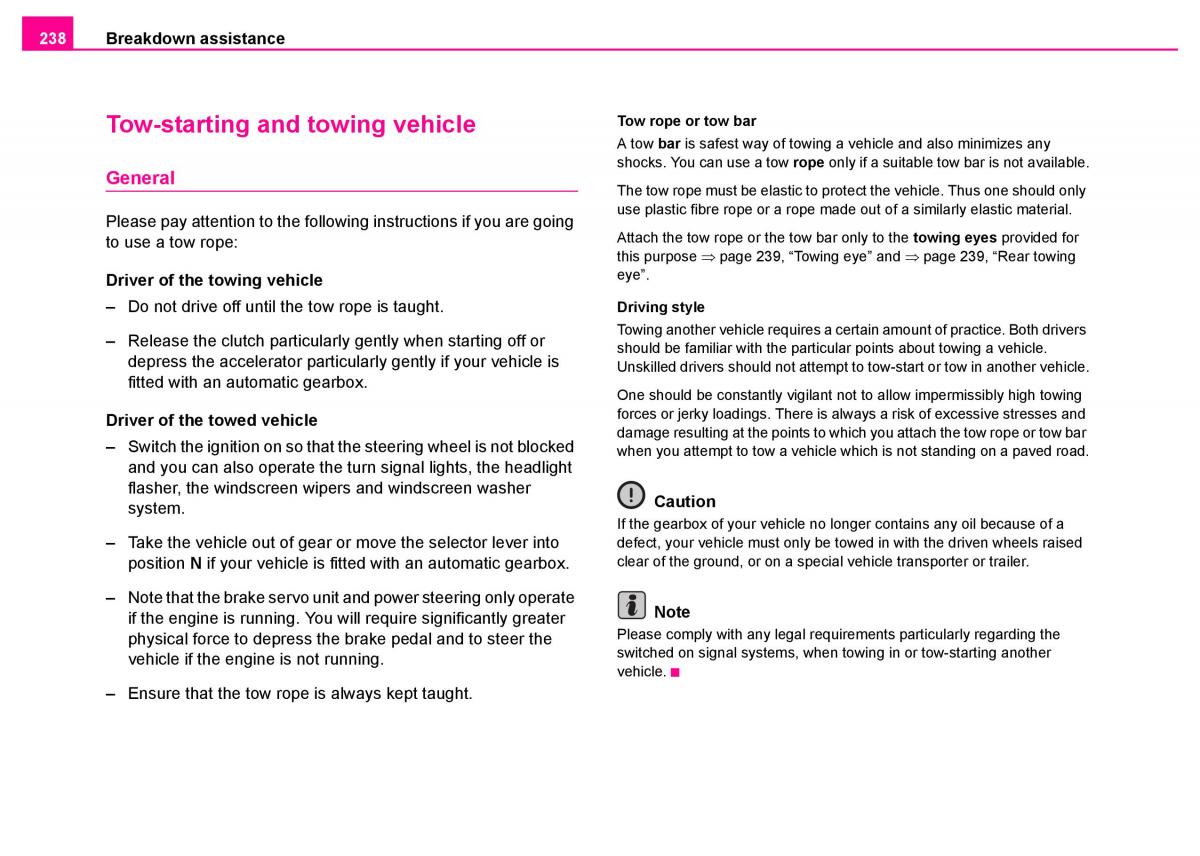 manual  Skoda Superb I 1 owners manual / page 239