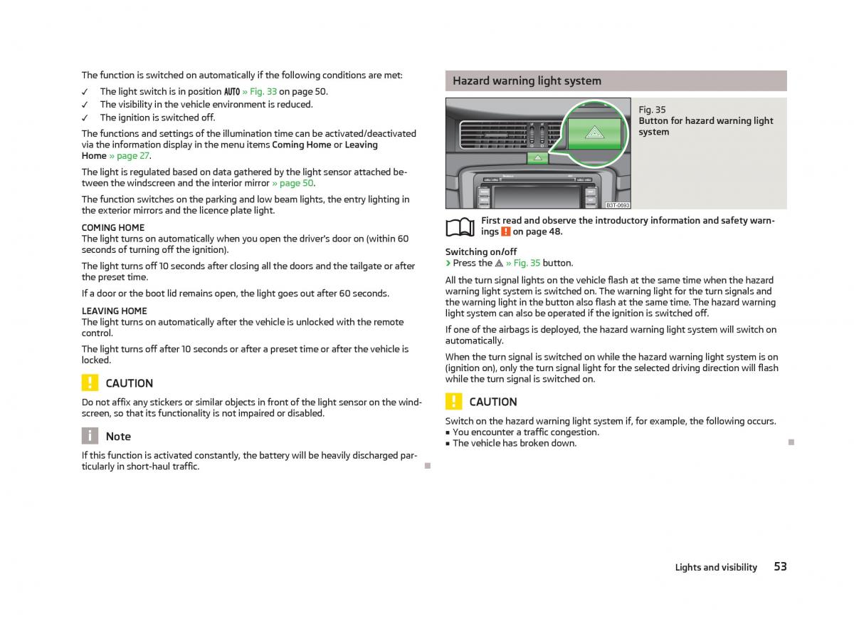 Skoda Superb II 2 owners manual / page 55