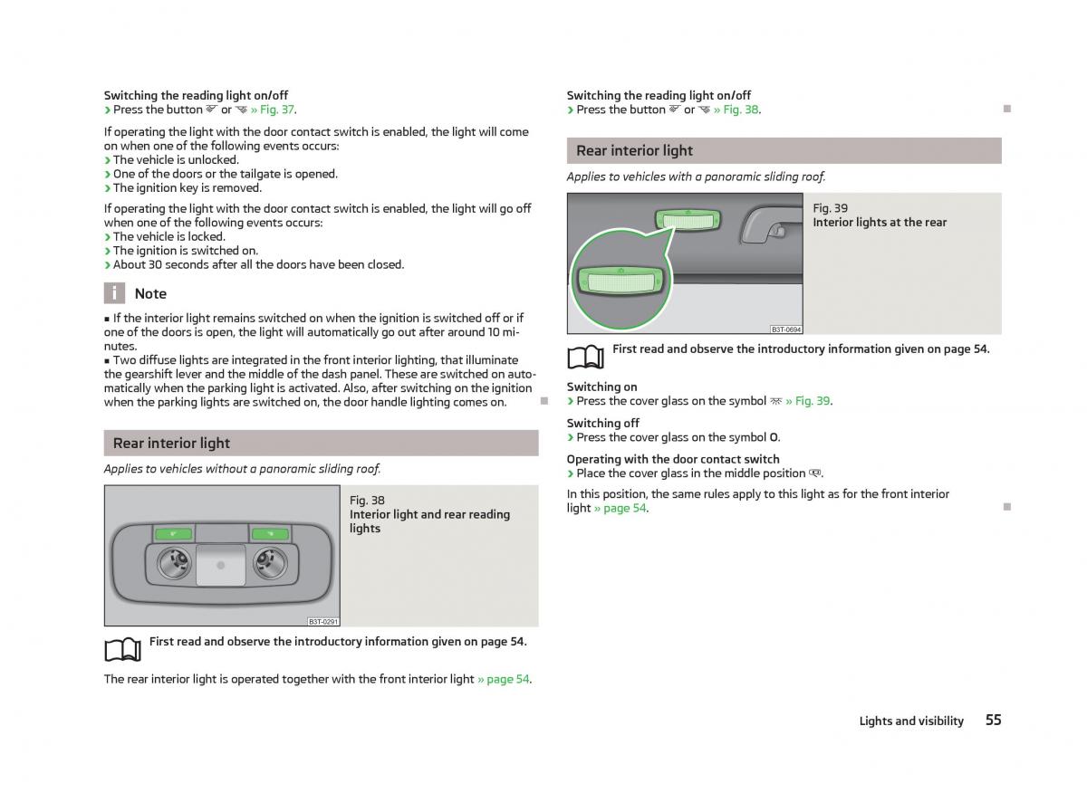 Skoda Superb II 2 owners manual / page 57