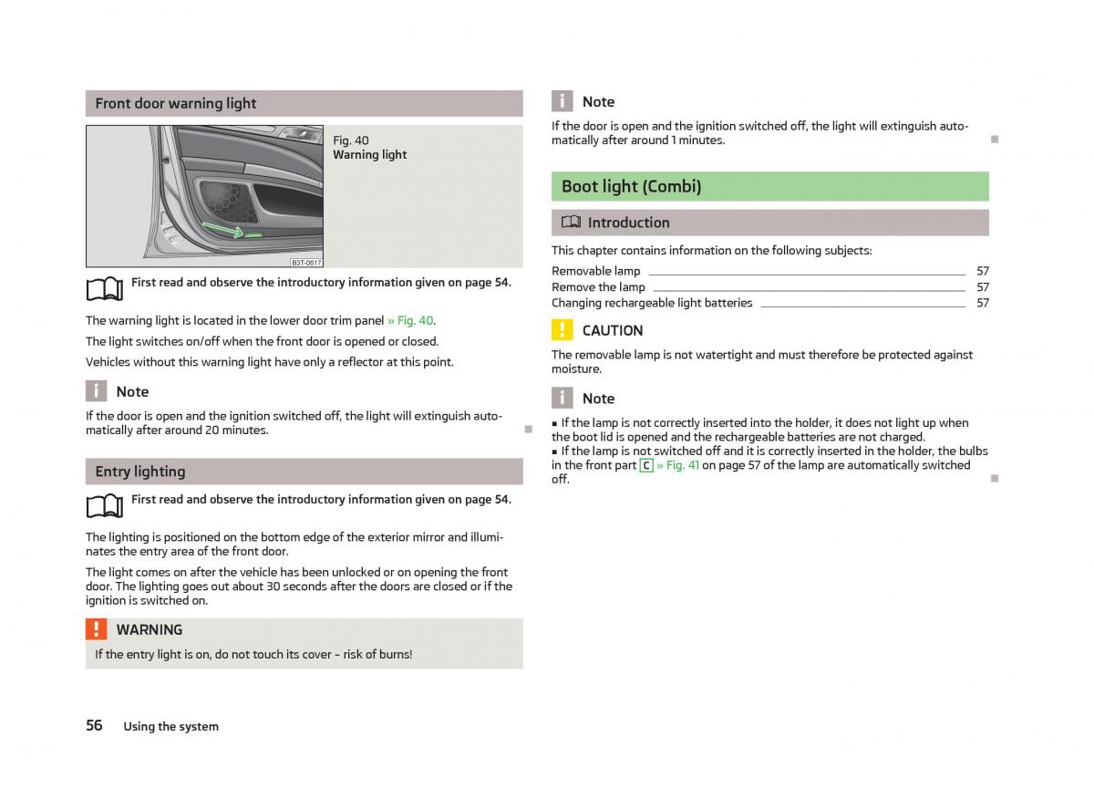 Skoda Superb II 2 owners manual / page 58