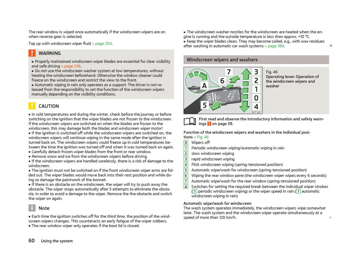 Skoda Superb II 2 owners manual / page 62