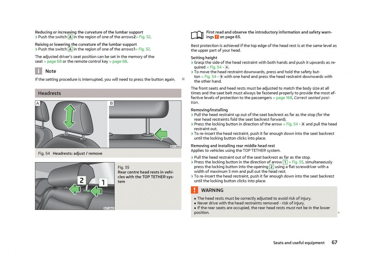 Skoda Superb II 2 owners manual / page 69