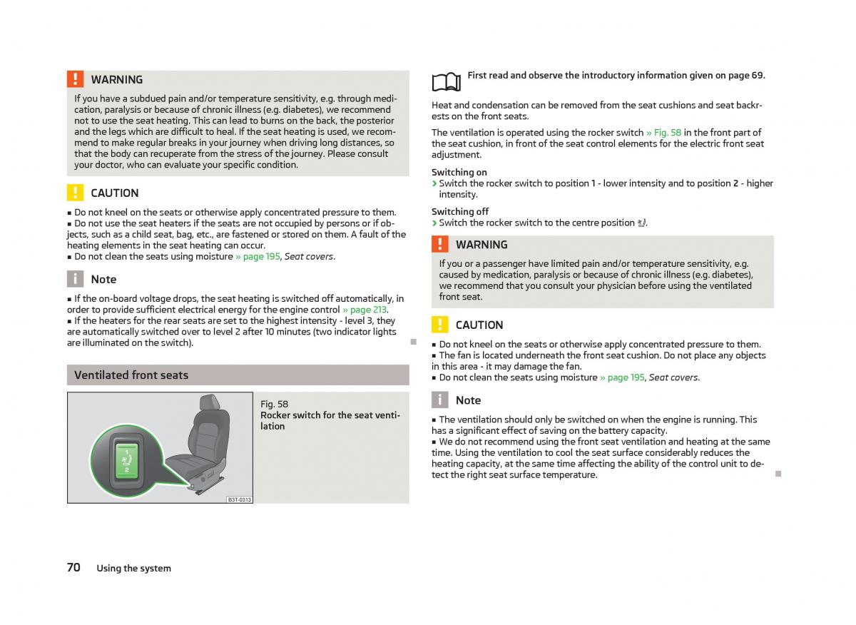 Skoda Superb II 2 owners manual / page 72