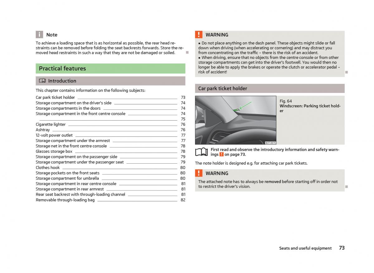 Skoda Superb II 2 owners manual / page 75