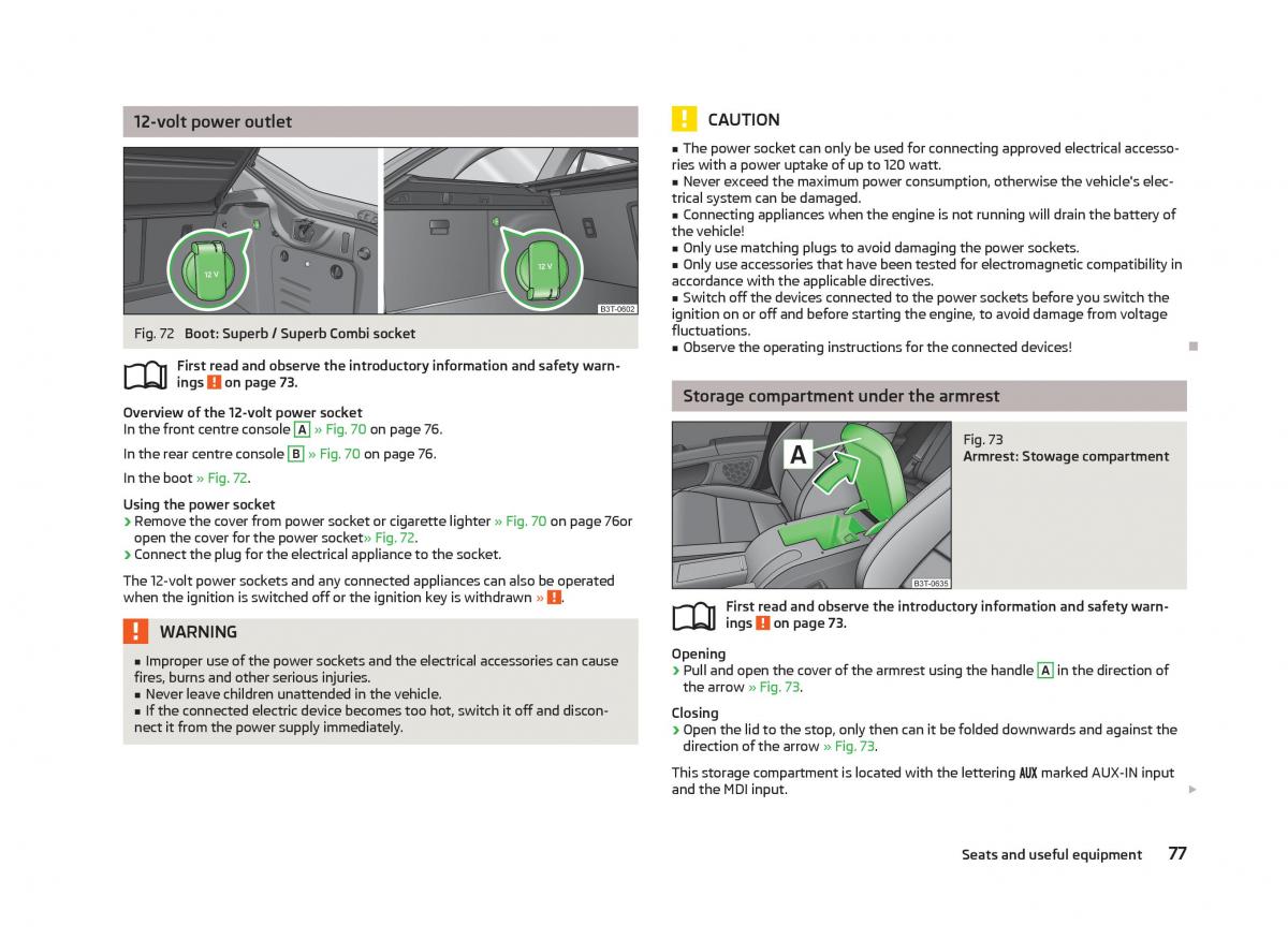 Skoda Superb II 2 owners manual / page 79