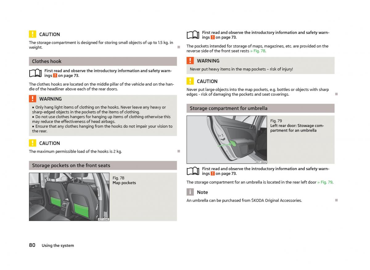 Skoda Superb II 2 owners manual / page 82