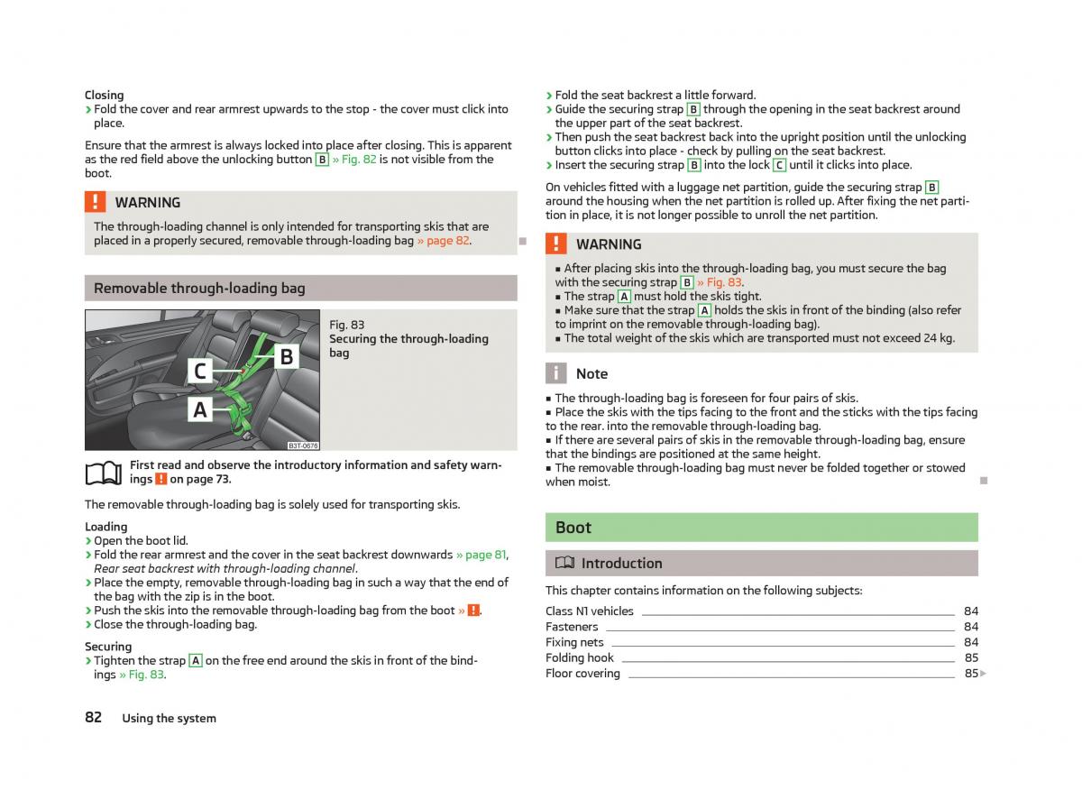 Skoda Superb II 2 owners manual / page 84