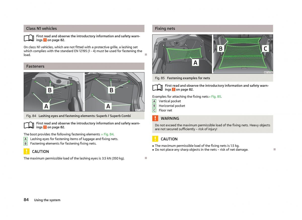 Skoda Superb II 2 owners manual / page 86