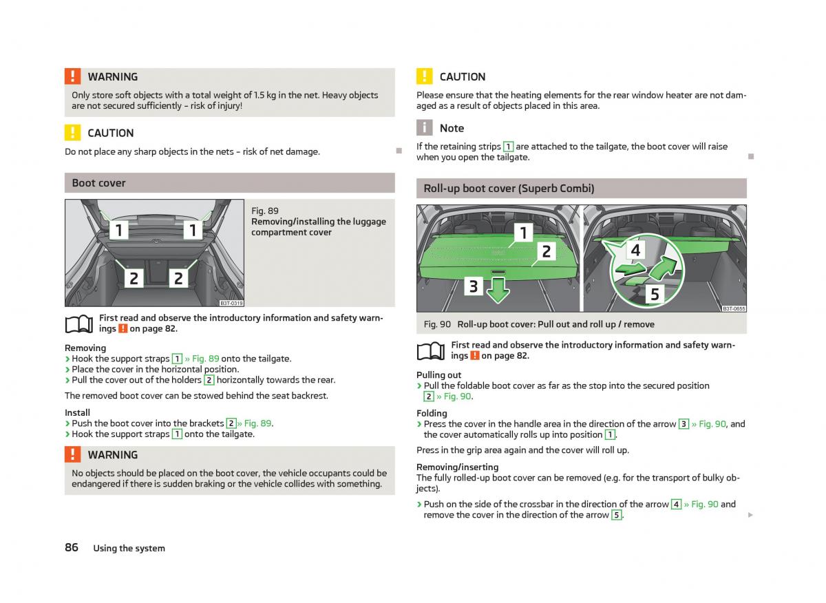 Skoda Superb II 2 owners manual / page 88