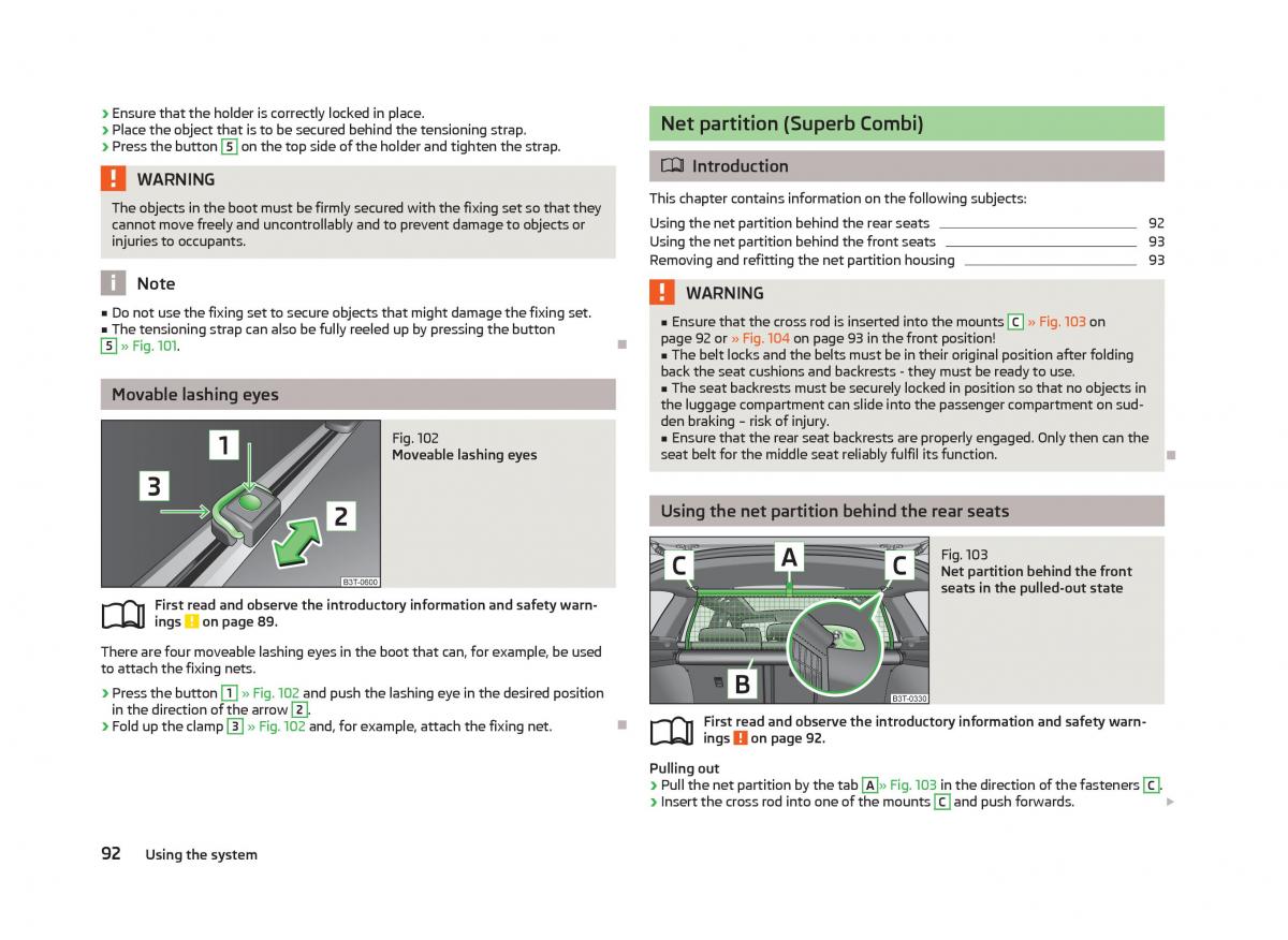 Skoda Superb II 2 owners manual / page 94