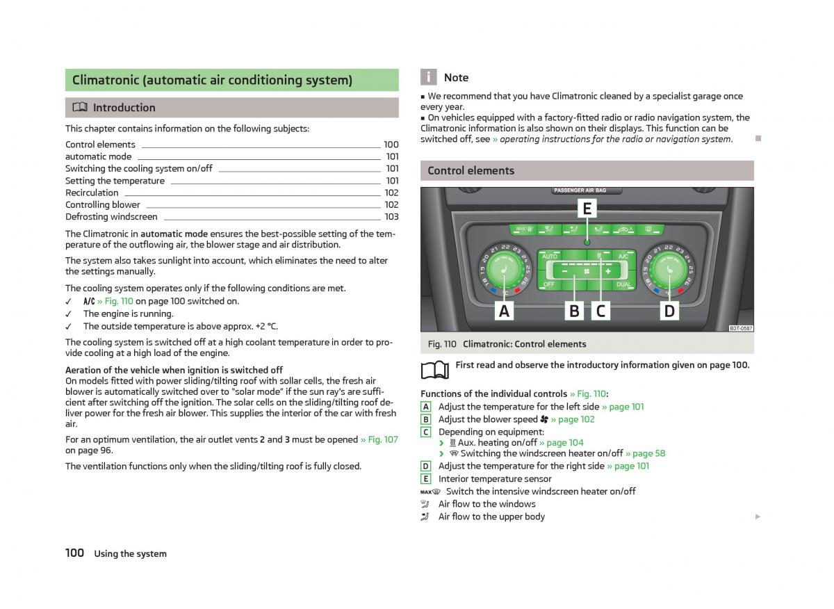 Skoda Superb II 2 owners manual / page 102