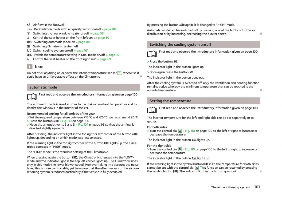 Skoda Superb II 2 owners manual / page 103